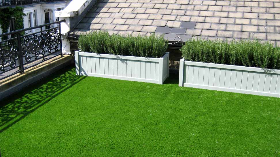 LazyLawn artificial grass on roof terrace