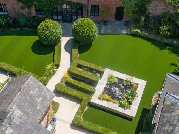 LazyLawn artificial grass drone footage