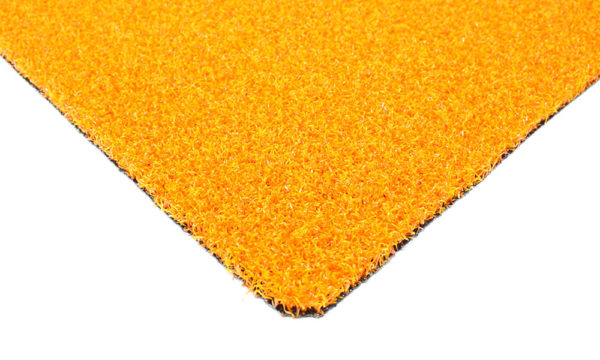 Meadow twist artificial grass in Orange- from angle