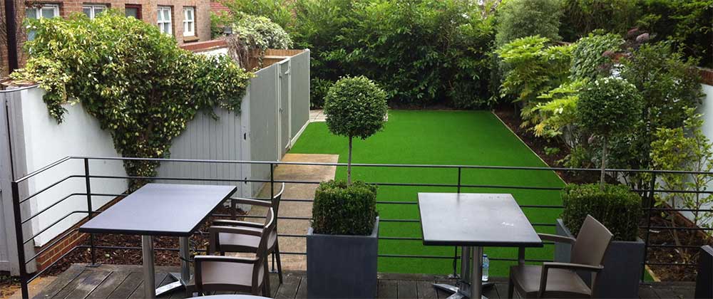 LazyLawn Artificial Grass- view from decking