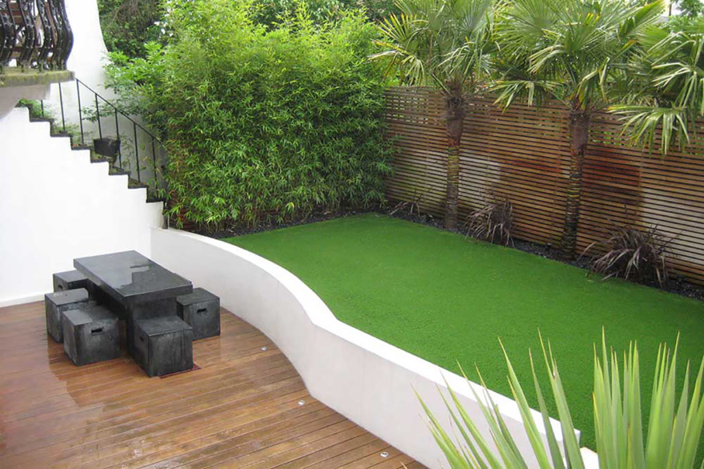 Picture of artificial grass installed in a garden