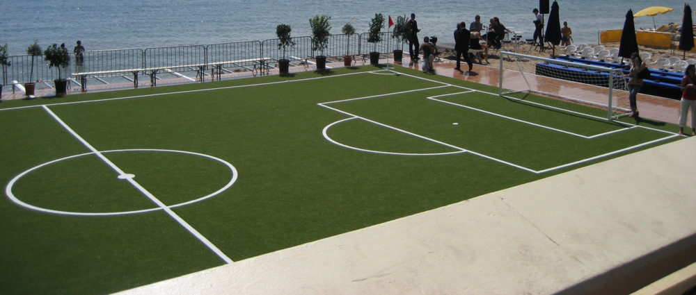 Artificial grass football pitch at the Cannes Film Festival