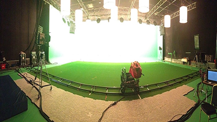 Artificial grass for sports brand product photo shoots.