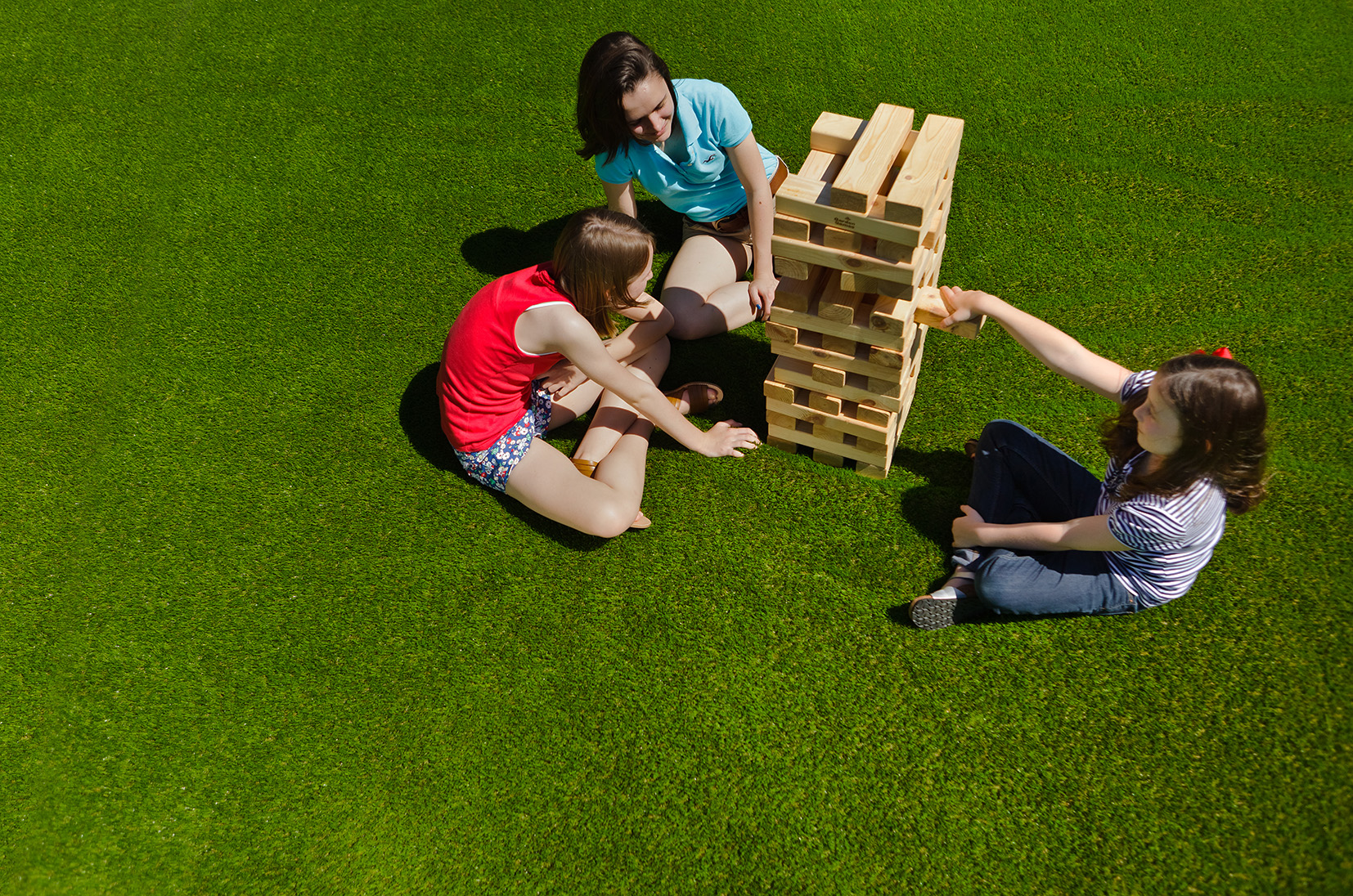 Garden games played on artificial grass