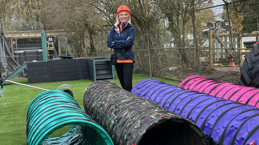 Artificial Grass being installed at Rescue Centre Big Dogs Activity area