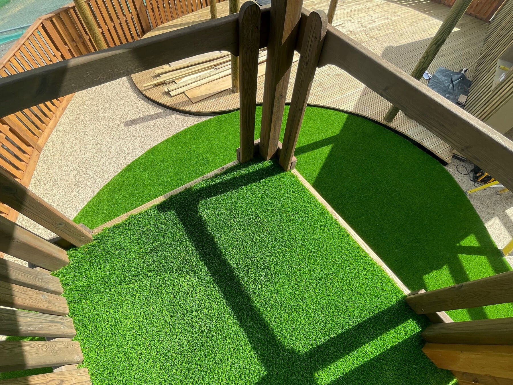 An artificial grass playground at Laxton Junior School