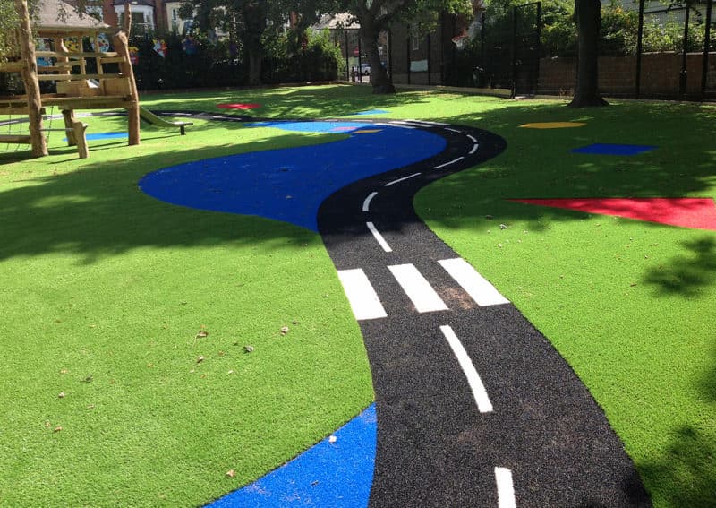 Lazy roadway with a zebra crossing