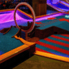Meadow Twist being used for an indoor crazy golf course